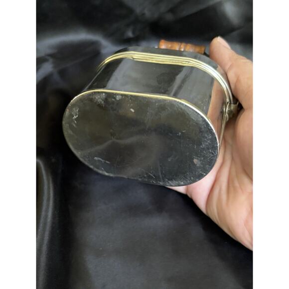 Antique Salesman Sample Miner's Lunch Box 3" Tall x 3.5" Wide Wooden Handle - Picture 14 of 16